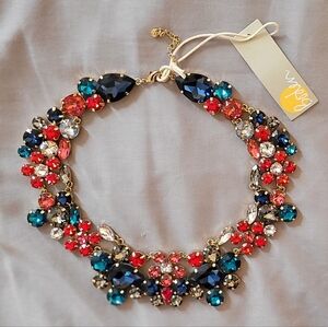 Boden Red and Blue Statement Necklace